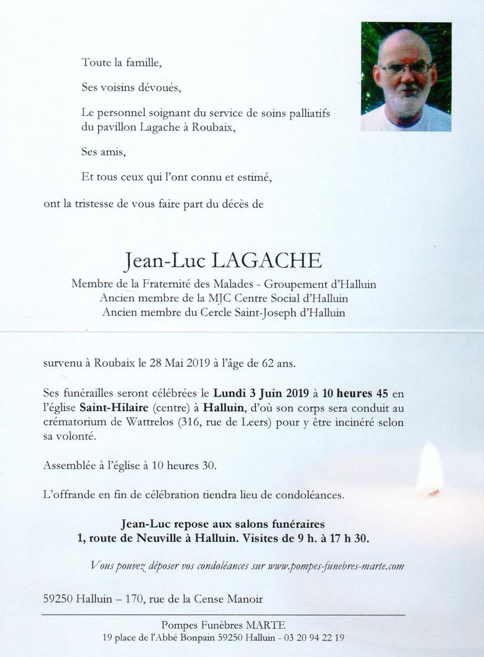 Lagache Faire Part LAGACHE