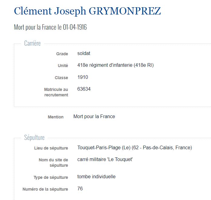 174 5 AL FS GRYMONPREZ Clment Joseph