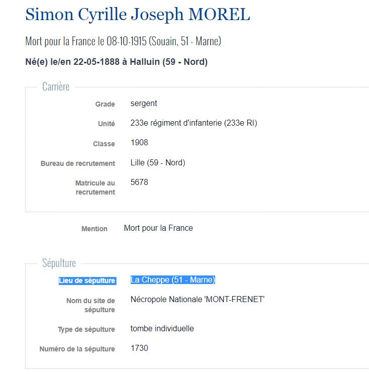 244 5 AL FS MOREL Simon Cyril Joseph