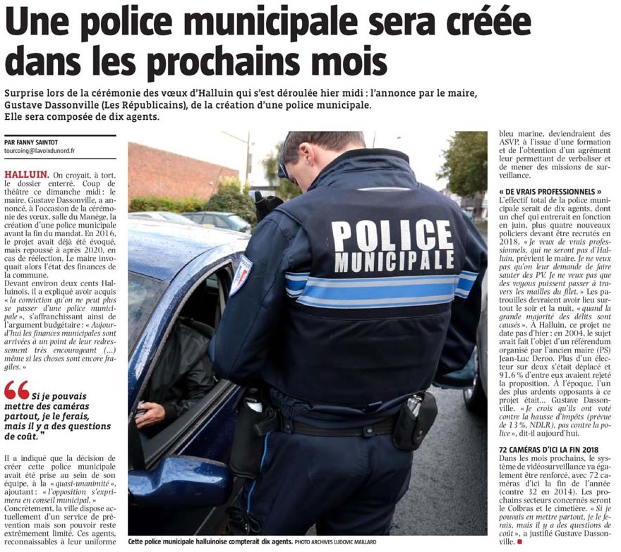 20180115 Police Municipale 2 VdN revue de presse