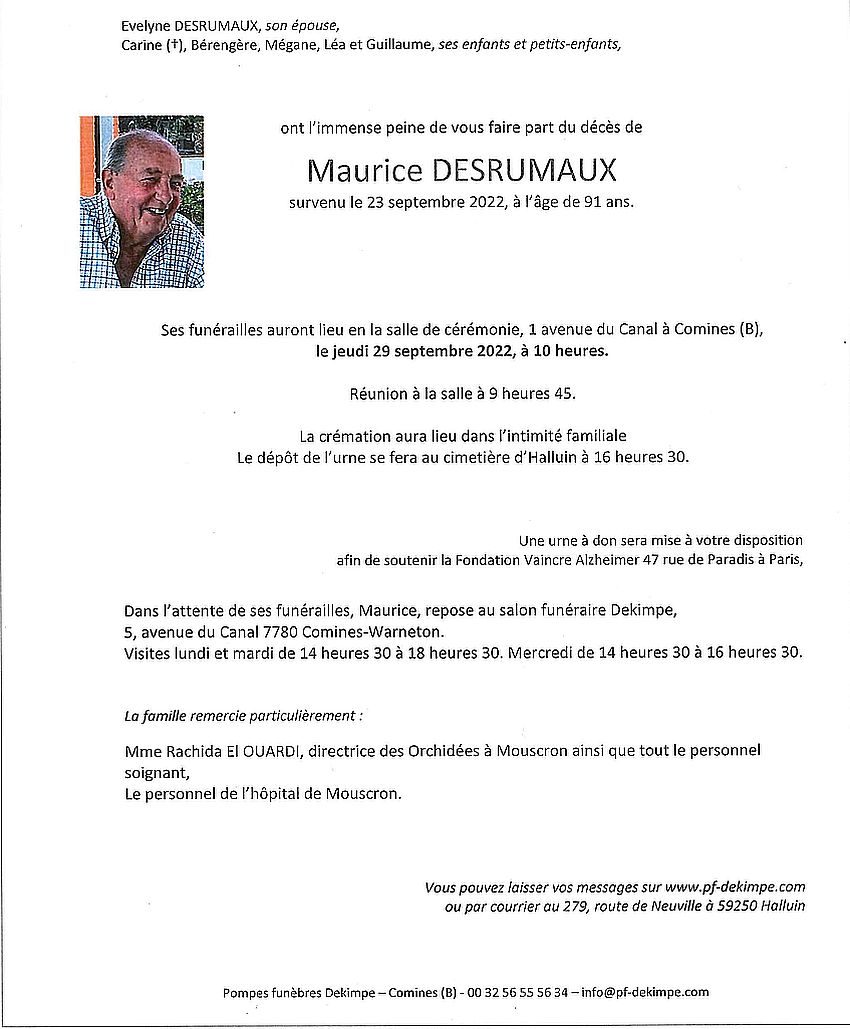  DESRUMAUX Maurice