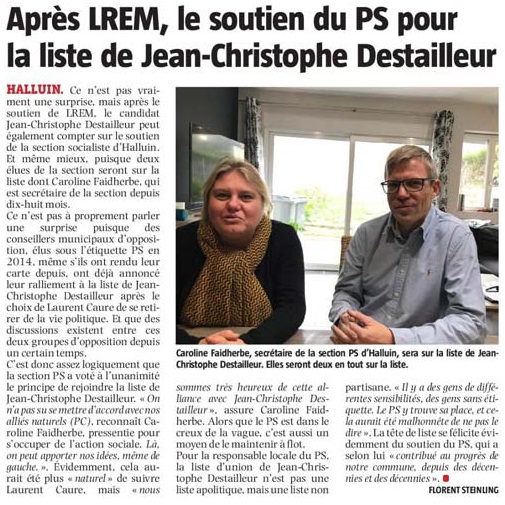 20191210 Soutien PS Destailleur VdN revue de presse