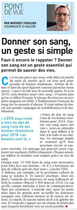 20180114 Don du sang NE revue de presse