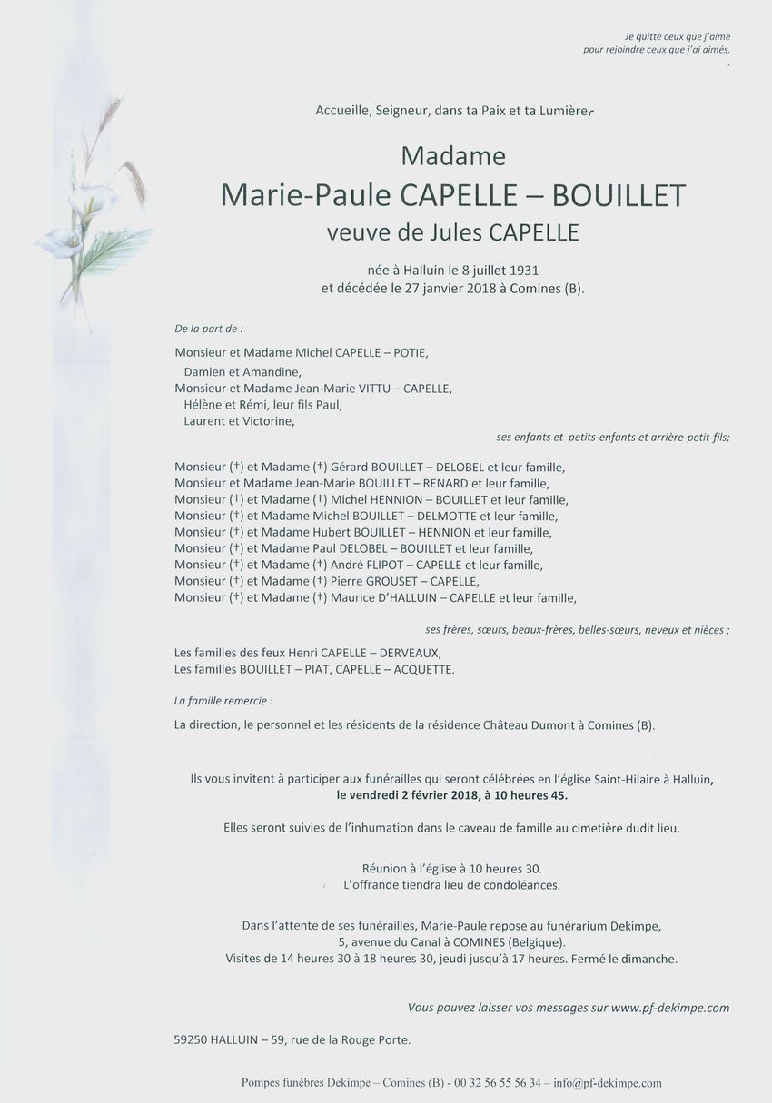 capelle BOUILLET Marie Paule