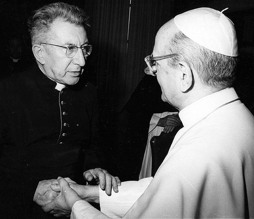 jEAN rodhain avec Paul VI en 1965