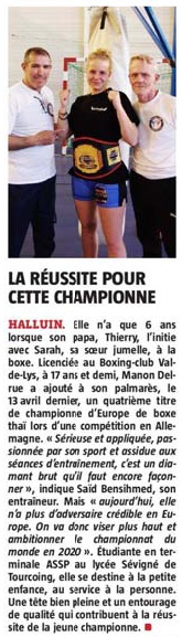 20190522 Manon delrue championne boxe VdN revue de presse